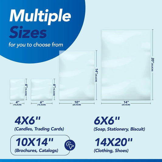 10x14" Inch Clear PVC Heat Shrink Wrap Bags