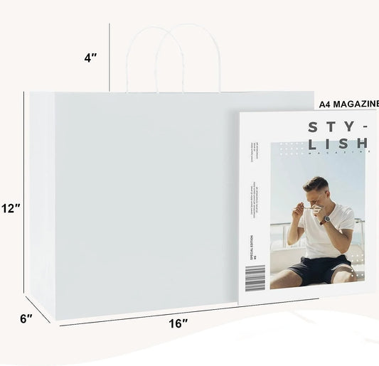 16x6x12" 88 Inch Kraft Paper Gift Bags