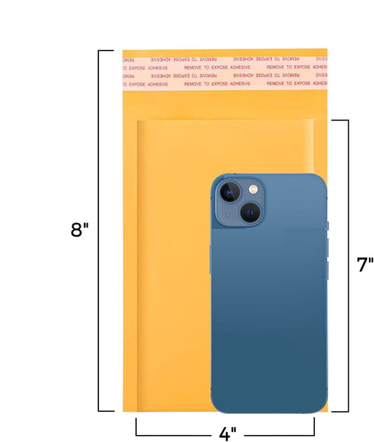 4x7" Kraft Bubble-Mailer Padded Envelope | Yellow