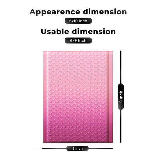 6x9" Bubble-Mailer Padded Envelope | Gradient Pink