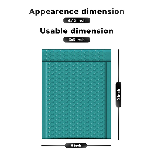 6x9" Bubble-Mailer Padded Envelope | Turquoise Green