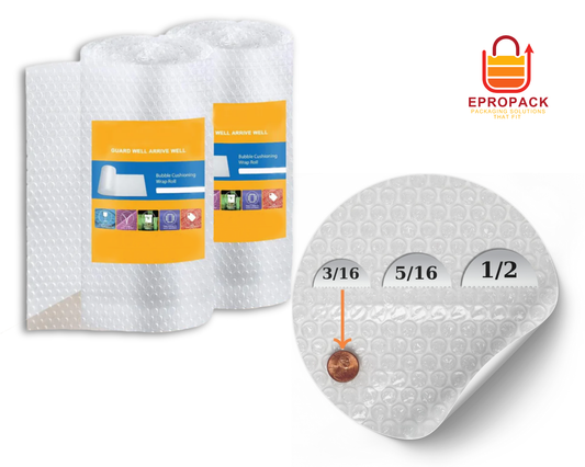 3/6" x 12" Total Bubble Cushioning Wrap for Packing