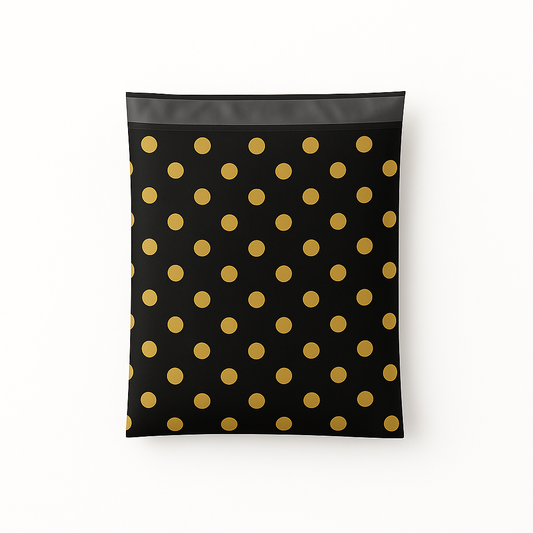 Poly Mailers | 10" x 13" Black Gold Dots
