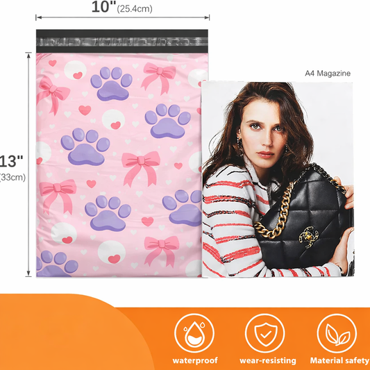 Poly Mailers | 10" x 13" Pinky Paws