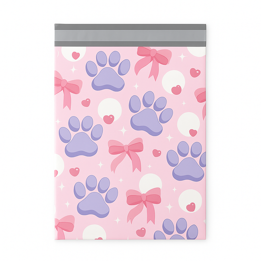 Poly Mailers | 7.5" x 10" Pinky Paws