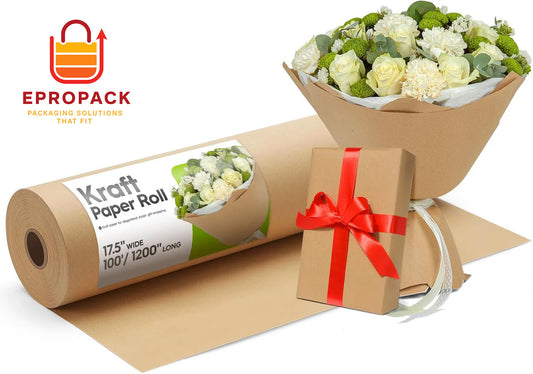 17.5" Inch Brown Kraft Paper Roll Craft Wrapping Paper