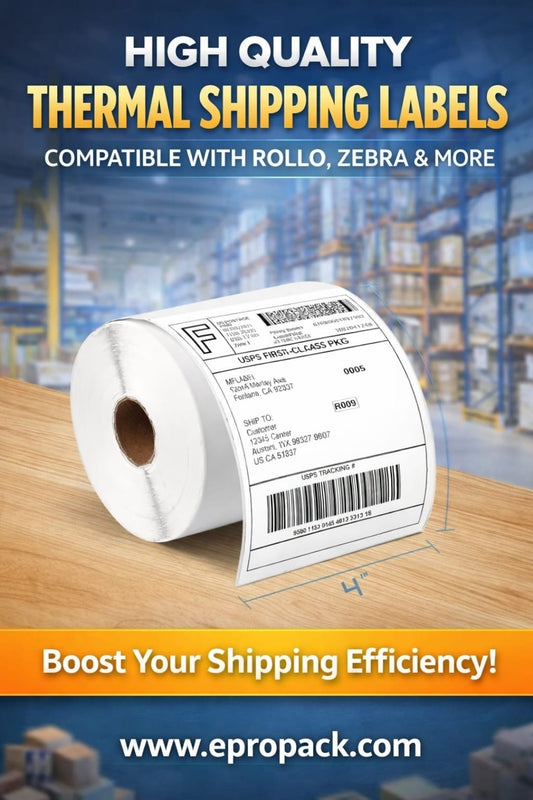 4x6" Rolls Thermal Shipping Labels Paper White