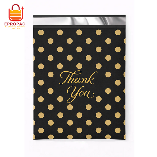 Poly Mailers |  10" x 13" Black Gold Dots