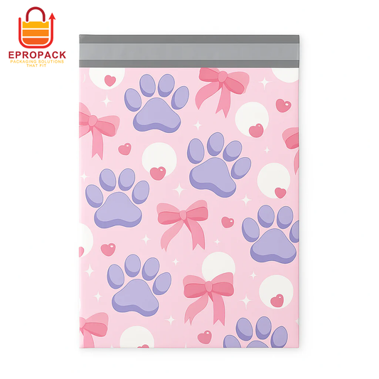 Poly Mailers |  7.5" x 10" Pinky Paws