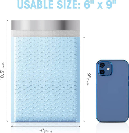 6x9 Bubble-Mailer Padded Envelope | Light Blue