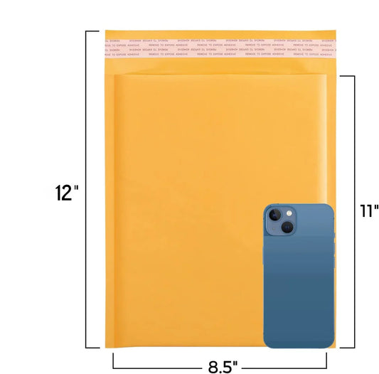 8.5" x 12" Kraft Bubble-Mailer Padded Envelope | Yellow