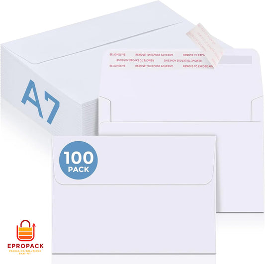5.25x7.25 Inch A7 White Self-Seal Envelopes