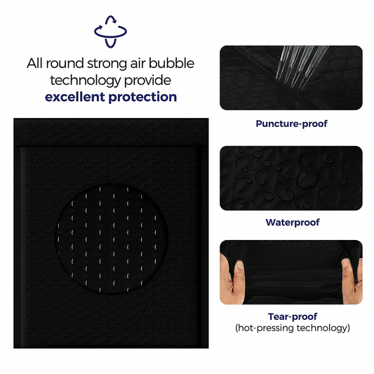 10x13" Bubble-Mailer Padded Envelope | Black