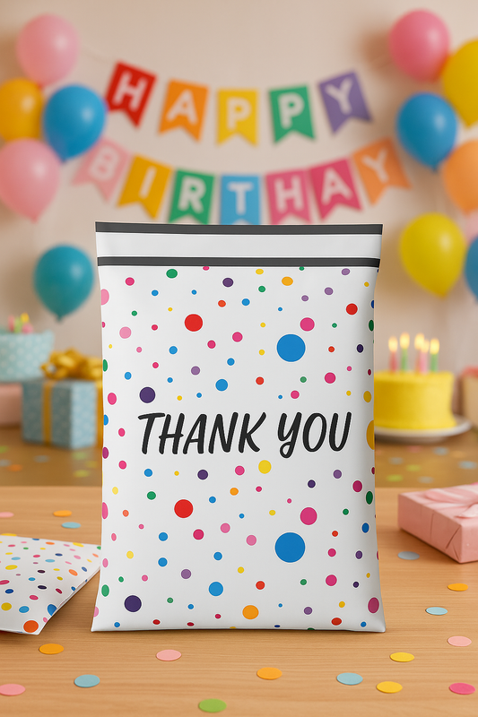 Poly Mailers | 10" x 13" Thank You Colorful Dots