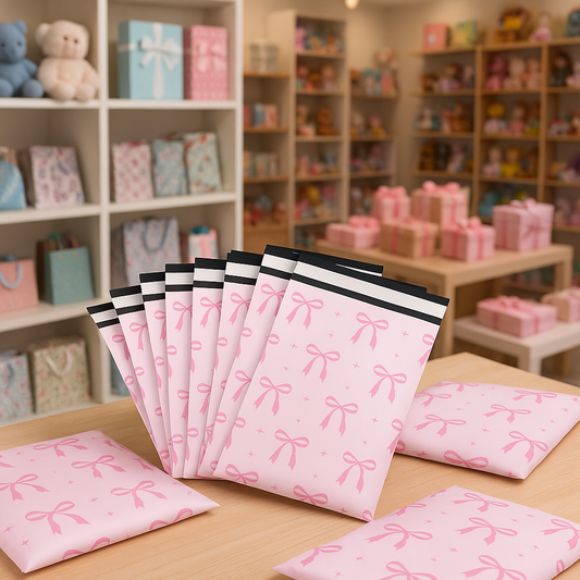 Poly Mailers | 10" x 13" Pink Bow