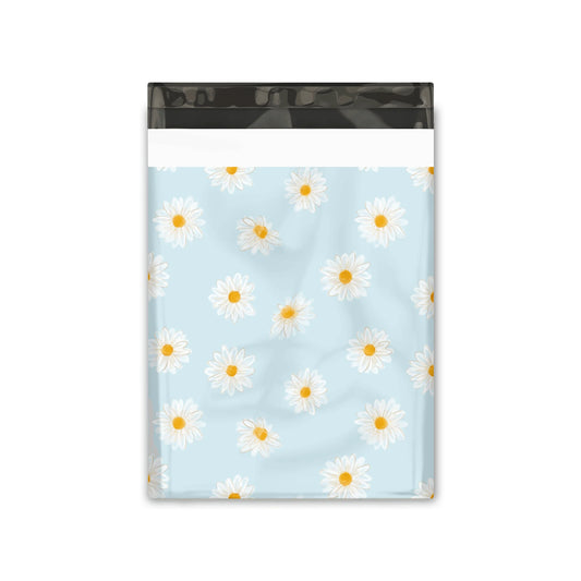 12" x 15.5" Daisies Designer Poly Mailers Shipping Envelopes Premium Printed Bags