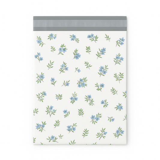 Poly Mailers |   12" x 15.5" Tiny Blue Florals